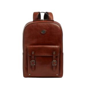 Zenvora Men’s Leather Laptop Backpack Single Zip