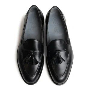 black leather shoes