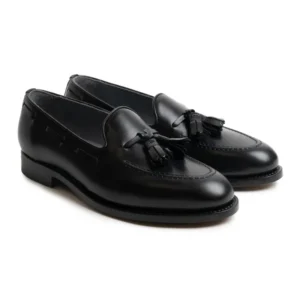 black leather shoes