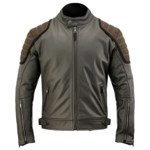 Charcoal Grey Moto Leather Jacket