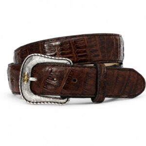 Zenvora Caiman Western Leather Tab Belt