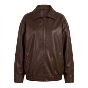 Brown Leather Jacket Bomber Women