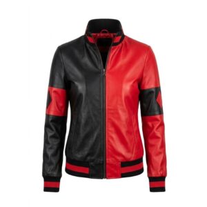 Red and Black Bomber Jacket Women